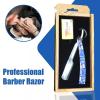 Professional Classic Straight Edge Barber Razor For Close Shaving - Salon Quality Men's Beard Cut Throat Finger Razor Shavette With 10 Shaving Blades By INSTUMAX view 3