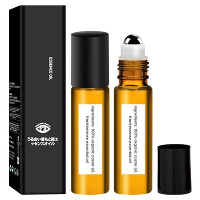 2 Pcs Eye Essence Oil Roller Ball Applicator, Castor Oil Roller, Castor Oil Frankincense Rollerball, Frankincense and Castor Oil Roller for Eyes, Bags Under Eyes