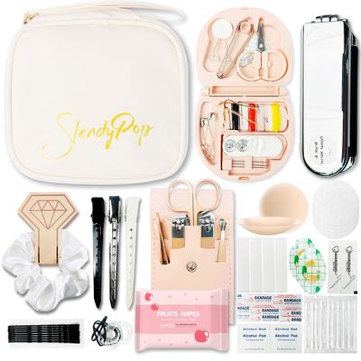 Women's Emergency Kit for Weddings 29 Essential Items for Brides Daily Use All in One Travel Kit Personal Care Survival Set for Team Bride (Queen Beige)