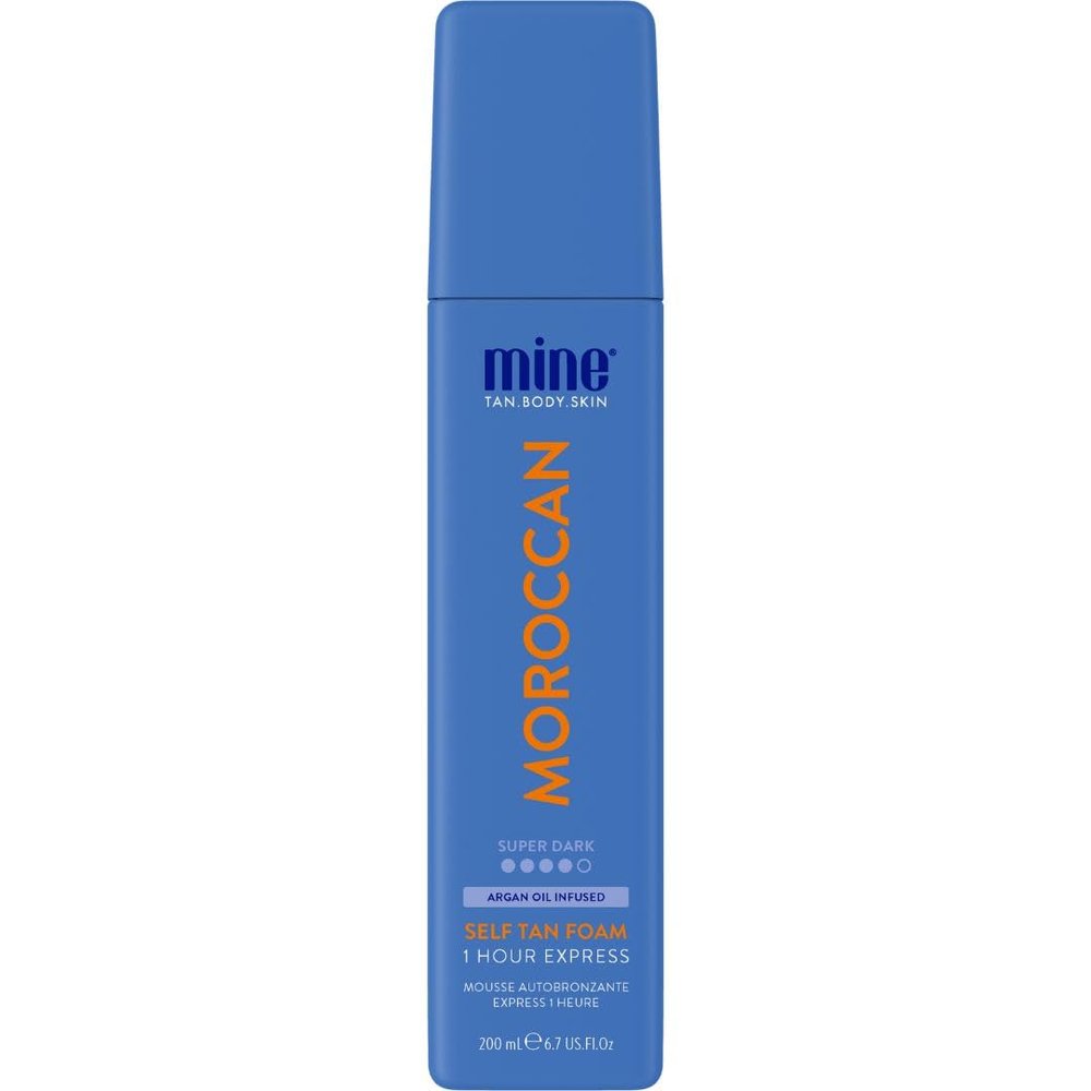 Minetan Moroccan Self Tan Foam | Tanning Treatments Collection | Super Dark Brown Skin Finish | 1 Hour Express Mousse | Ultra Deep Glow, Face & Body Fake Tanner, Argan Oil Infused | 6.7 Fl Oz