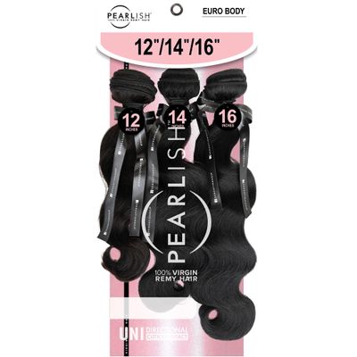 Sensationnel Pearlish multi bundle - euro body deep pearl conditioned 15a soft remy beauty supply sew in or glue on human hair layered lengths (16 18 20 inch, NATURAL/BLACK)
