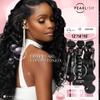 Sensationnel Pearlish multi bundle - euro body deep pearl conditioned 15a soft remy beauty supply sew in or glue on human hair layered lengths (16 18 20 inch, NATURAL/BLACK) view 2