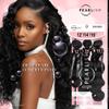 Sensationnel Pearlish multi bundle - euro body deep pearl conditioned 15a soft remy beauty supply sew in or glue on human hair layered lengths (16 18 20 inch, NATURAL/BLACK) view 4
