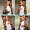 oulaer 13x6 Highlight Wavy HD Lace Frontal Human Hair Wigs 4/27 Color Ombre Body Wave Lace Front Wigs For Women Pre Plucked With Baby Hair Glueless Brazilian Remy Hair 150% Density 22Inch view 3