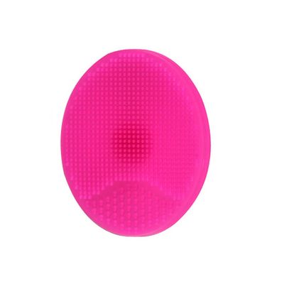 1PC Soft Silicone Facial Cleansing Pads Bath Wash Brush Hair Face Exfoliator Cleaning Scrubber Massage Shower Sponge Blackhead Removing Exfoliating for Shower Wash (Rosy)
