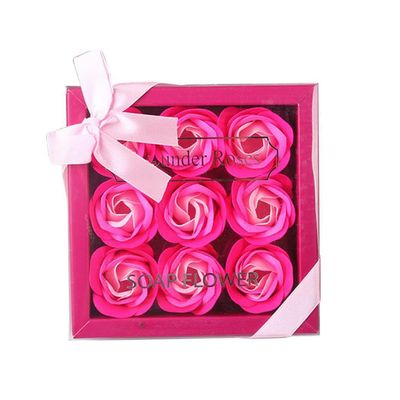 1PACK Floral Scented Bath Rose Flower Petals Shaped Plant Rose Sweet Gift Set for Mother's Day Bath Sets for Women Gift Rose Red