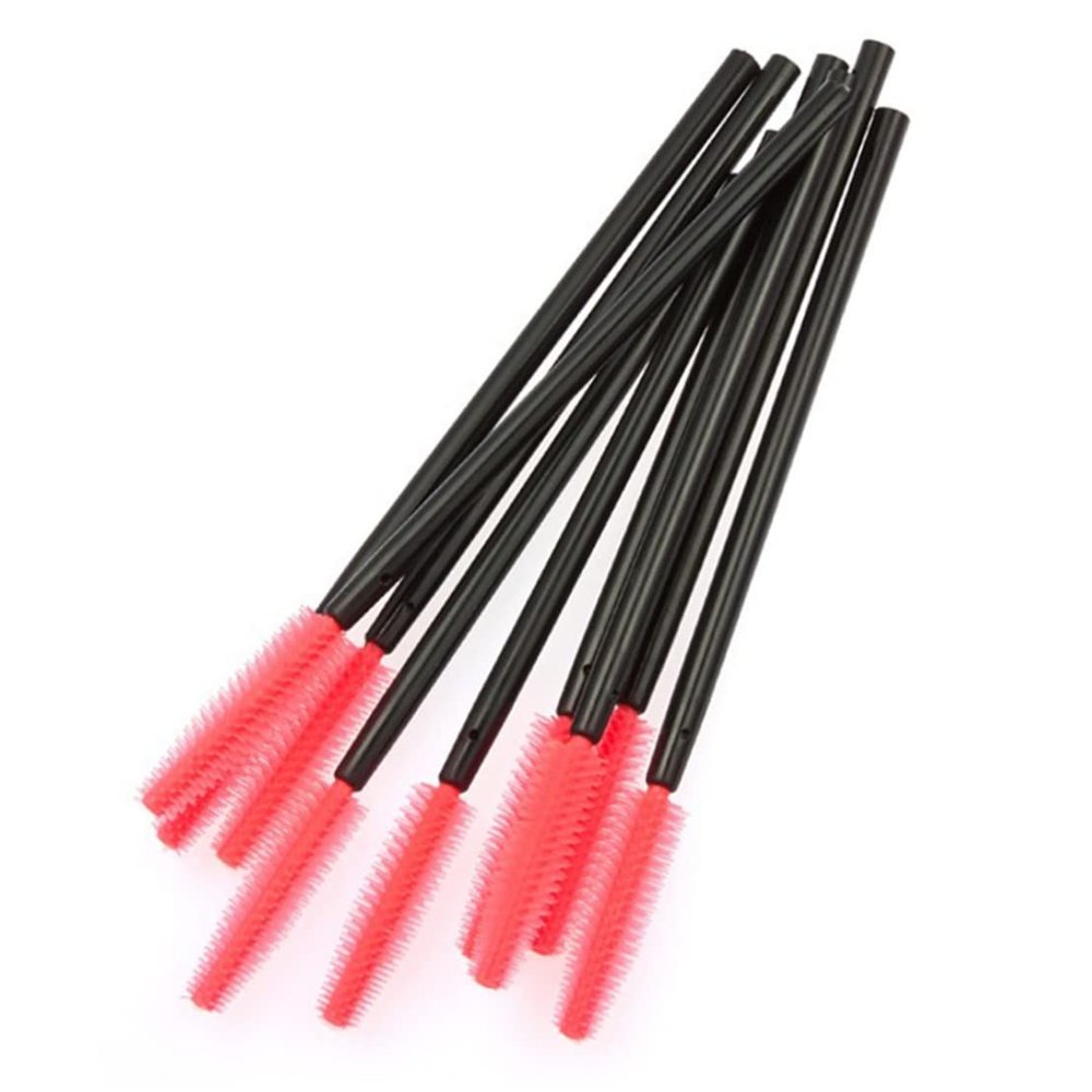 50PCS Disposable Silicone Eyelash Brush Mascara Wands Applicator Eyelash Mascara Brushes Eyebrow Brush Eyelash Extension Supplies Makeup Tools(Tower Shape)