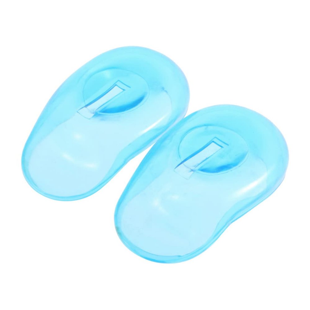 1Pair Silicone Ear Cover Ear Protector Hair Dye Ear Covers Waterproof Shield Anti Staining Plastic Ear Guard Hair Dye Earmuffs for Salon Or Home Use(Blue)