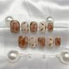 ZIIVIEVS Handmade nail patches, finished milk coffee, halo dyeing, ice permeating, wearing, nail nails(Size:L) view 2