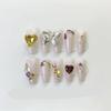 Handmade wearing armor, silver glitter, spicy girl manicure, European and American long pointed nail shape(Color:Star,Size:L) view 1