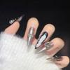 Handmade wearing armor, silver glitter, spicy girl manicure, European and American long pointed nail shape(Color:Queen,Size:XS) view 1