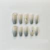ZIIVIEVS Handmade wearing armor, silver glitter, spicy girl manicure, European and American long pointed nail shape(Color:Blue,Size:M) view 1