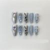 Handmade wearing armor, silver glitter, spicy girl manicure, European and American long pointed nail shape(Color:Saturn,Size:L) view 1