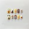 Handmade wearing armor, silver glitter, spicy girl manicure, European and American long pointed nail shape(Color:Cartoon,Size:M) view 1