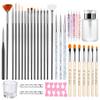 UNI-RHYTHM Nail Art Tools Kit, 8 kinds nail art brush Set with Hand Tools and Accessories for Manicure, including 36pcs in total view 1