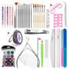 UNI-RHYTHM Nail Art Tools Kit, 8 kinds nail art brush Set with Hand Tools and Accessories for Manicure, including 36pcs in total view 2