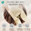 ZIMASILK 100% Mulberry Silk Bonnet for Sleeping Women Double Layer Hair Wrap with Silk Tie Band Natural Cap for Hair Care Stay on Head (1Pc, Chocolate + Champagne) view 2