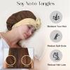ZIMASILK 100% Mulberry Silk Bonnet for Sleeping Women Double Layer Hair Wrap with Silk Tie Band Natural Cap for Hair Care Stay on Head (1Pc, Chocolate + Champagne) view 3