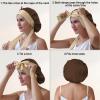 ZIMASILK 100% Mulberry Silk Bonnet for Sleeping Women Double Layer Hair Wrap with Silk Tie Band Natural Cap for Hair Care Stay on Head (1Pc, Chocolate + Champagne) view 4
