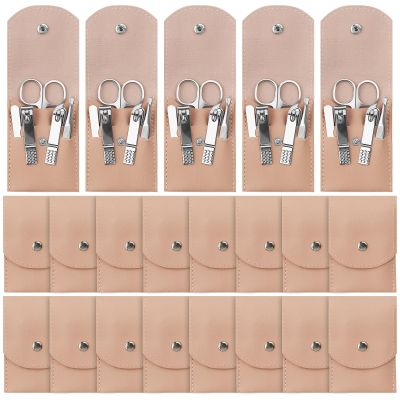 Manicure Set Bulk, Nail Clippers Kit Stainless Steel Fingernail Clippers Set, Sturdy Nail Tip Cutter Trimmers Professional Grooming Toenail Clippers Personal Pedicure Kits Gift Pink (24 Pack 7 in 1)