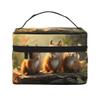 UOYO Forest Hamster Makeup Bag, Nature Leaves Cosmetic Case for Women Large Make Up Case Brush Organizer Storage Box Wide-open Toiletry Bag view 1
