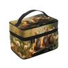 UOYO Forest Hamster Makeup Bag, Nature Leaves Cosmetic Case for Women Large Make Up Case Brush Organizer Storage Box Wide-open Toiletry Bag view 2