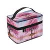 UOYO Cherry Tree Makeup Bag, Cherry Blossom Cosmetic Case for Women Large Make Up Case Brush Organizer Storage Box Wide-open Toiletry Bag view 2