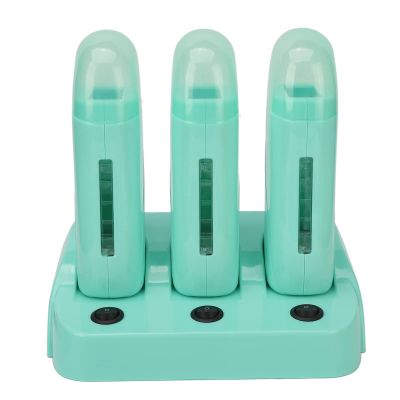 XHTLLO 3Pcs Roll On Wax Kit with Base, Electric Hair Removal Wax Heater Set for Armpit, Legs, and Arms, Quick Melting(US)