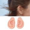 Silicone Ear Model, Soft Simulation Ear Body Realistic Artificial Reusable Part Kit for Earrings Jewelry Display Pierce Exercise Teaching Tool 1 Pair view 3
