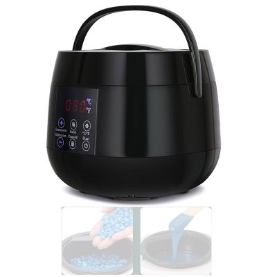 OFJIR Wax Melting Machine, Wax Warmer, Wax Melting Warmer for Hair Removal, Digital Wax Warmer Kit, Home Hair Removal Wax Warmer with 4 Bags of Wax Beans 20 Wax Applicator Wands,Black