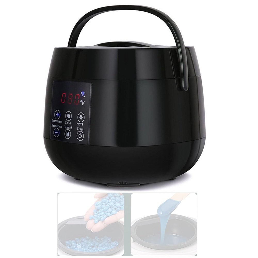 OFJIR Wax Melting Machine, Wax Warmer, Wax Melting Warmer for Hair Removal, Digital Wax Warmer Kit, Home Hair Removal Wax Warmer with 4 Bags of Wax Beans 20 Wax Applicator Wands,Black