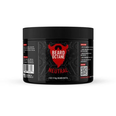 Beard Octane: Neutral - Natural Beard Butter w/Shea - 4 Oz - Conditions and Styles - Made in USA - Unscented