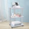 3 Tier Salon Trolley Cart, Rolling Cart, Glass Tray&Metal Frame Treatment Beauty Trolley, Rolling Service Spa Equipment Storage Holder Utility Tray with 4 Universal Wheels view 2
