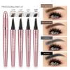 Yulinlon Q708 3D Microblading Eyebrow Pencil, Waterproof, 4-Tipped, Long-Lasting, Micro-Fork Applicator for Natural Brows, All Skin Tones (1#Light Brown) view 3