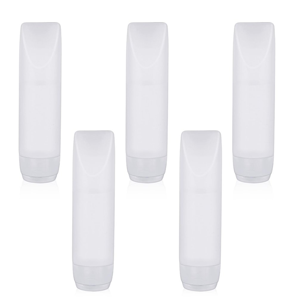 Refillable Cosmetic Containers, 5 Pieces 1 Oz Travel Bottles Mini Squeeze Bottle Makeup Containers Empty Lotion Bottles Toothpaste Container Reusable Travel Dispensers Bottles for Liquids Toiletries