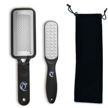 CHICSO 2 PCS Stainless Steel Profession Foot Callus Remover with Storage Bag