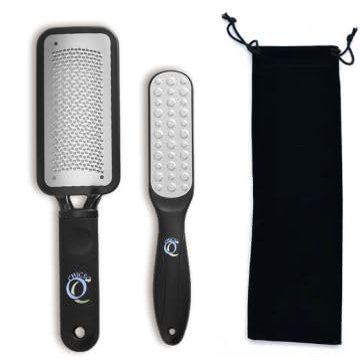 CHICSO 2 PCS Stainless Steel Profession Foot Callus Remover with Storage Bag