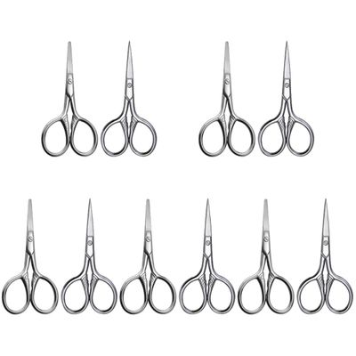 NOLITOY 10pcs Facial Hair Scissors Eyebrow Trimmer Men's Brow Scissor Small Hair Scissors Stainless Steel