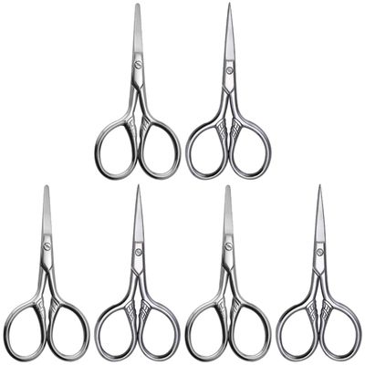 NOLITOY 6pcs Beard Grooming Scissors Eyebrow Scissors Precision Trimming Stainless Steel Eyebrow Hair Trimmer