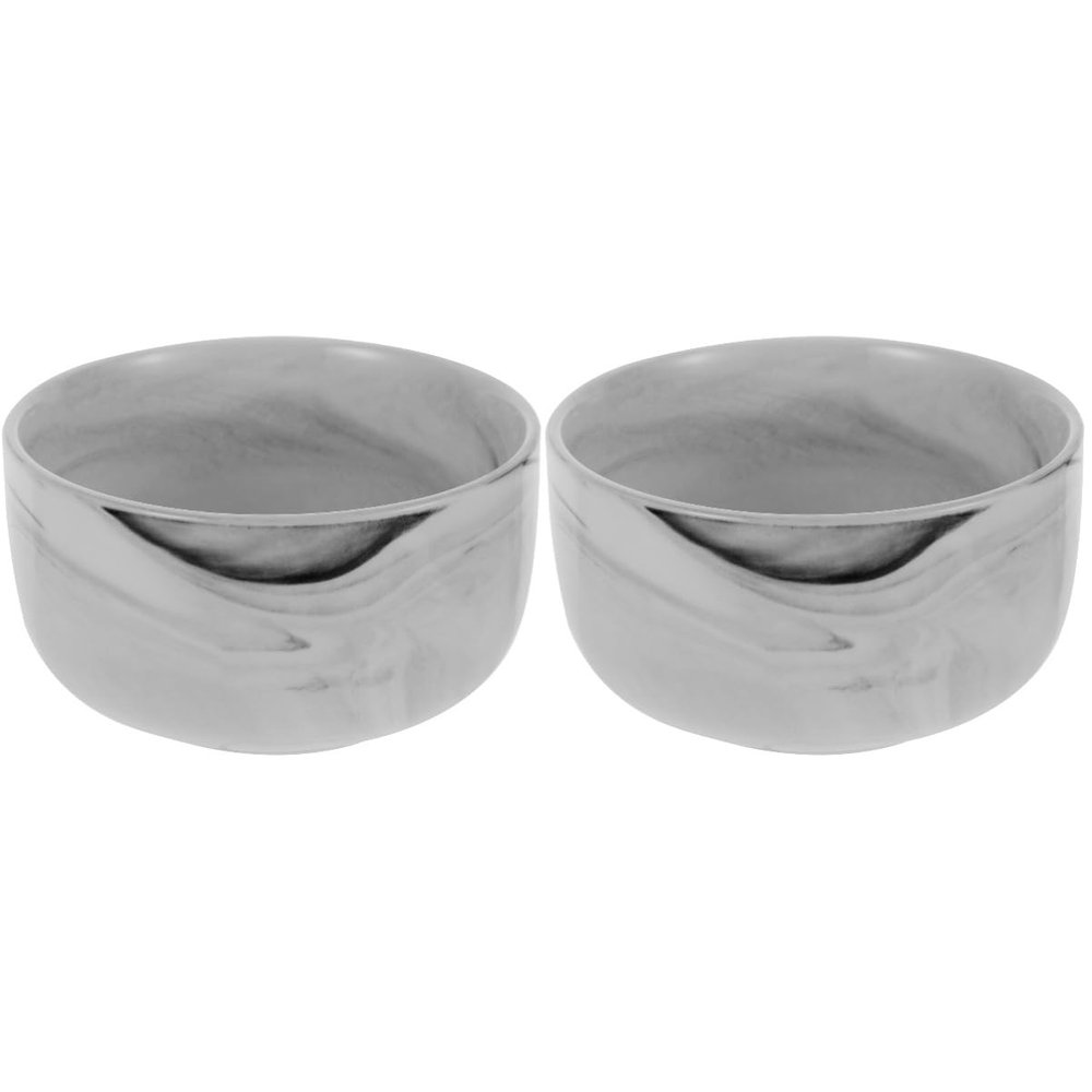 NOLITOY 2pcs Shaving Bowl Deep Natural Marble Pattern Shaving Soap Container for Rich Foaming Comfortable Grip for Men Grooming Safe and Sturdy Design