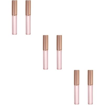 FOMIYES 6pcs Portable Lip Brush Applicators Protective Covers Versatile Makeup Tool for Lip Gloss Lipstick and Eye Shadow for Travel and Daily Use