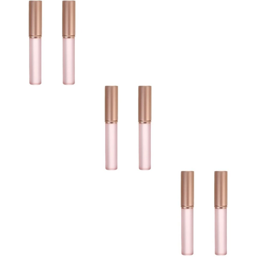 FOMIYES 6pcs Portable Lip Brush Applicators Protective Covers Versatile Makeup Tool for Lip Gloss Lipstick and Eye Shadow for Travel and Daily Use