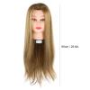 Traininghead 25.6in Female Human Hair Mannequin Head Hair,Styling Training Head Cosmetology Manikin Head Doll Head for Hairdresser with Clamp stand view 2