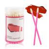 100 Pcs Disposable Lip Wands Applicator, Lipstick Brush,Makeup Gloss Wands,Makeup Applicator Beauty Tool Kits (rose red) view 1