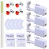 20 Pcs Ear Piercing Kit, Disposable Ear Piercing Gun Kit with 4 Pcs Self Piercing Gun, 4 Pcs Earrings Stud & Cleaning Tools(519 Crown Red Zircon 5mm) view 1