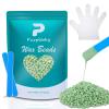 Coarse Wax Beads, 2 Lbs Hard Wax Beads for Hair Removal, Bikini Waxing Beans for Sensitive Skin, Brazilian, Leg, Face, Armpit, Home Waxing Bulk with Silicone Wax Stick (TEA TREE) view 1