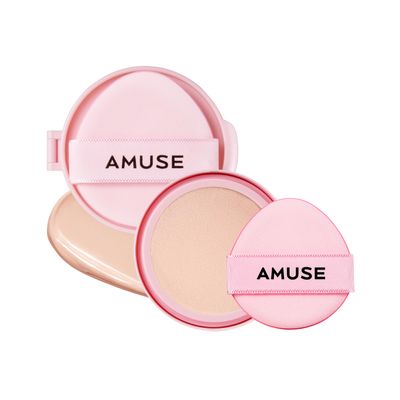 Amuse SEOUL DEW POWER VEGAN CUSHION ([REFILL] 01 PURE) | Dewy, glow, long-lasting, clean beauty, lightweight, natural look, foundation for sensitive skin, hydrating cushion