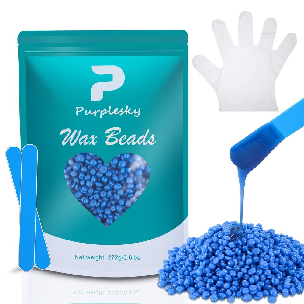 Wax Beads, 0.6 Lbs Coarse Hard Wax Beads for Hair Removal, Bikini Waxing Beads for Sensitive Skin, Brazilian, Leg, Face, Armpit, Home Waxing Bulk with Silicone Wax Stick(sea salt)