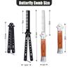 2 Pieces Automatic Switch Folding Practice Combs, Stainless Steel Butterfly Comb, Switchblades Comb, Outdoor Training Pocket Combs, Hair Brush for Beard, Mustache, Hair Styling Tools view 2