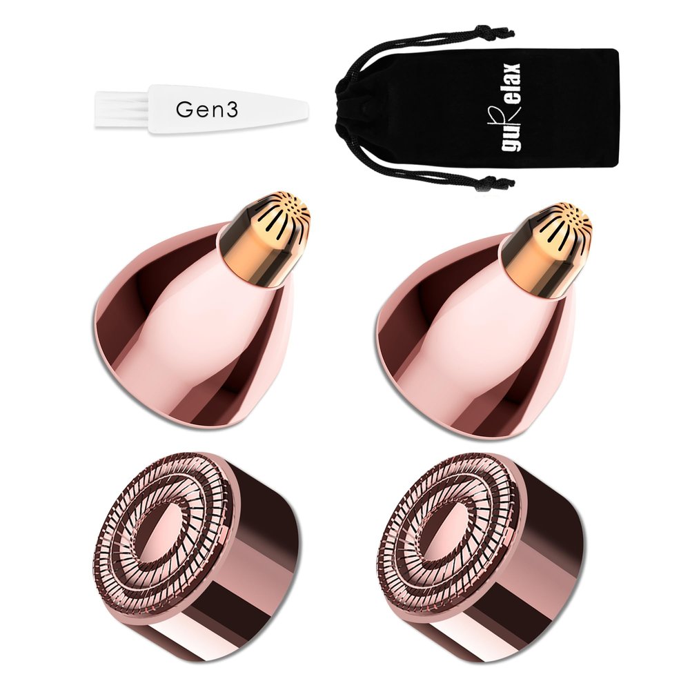 Gurelax Generation 3 Replacement Heads for Finishing Touch,ace and Eyebrow Hair Remover Replacement Heads, 18k Gold Precision Replacement Blades Compatible with New Flawless Gen 3 (2+2)
